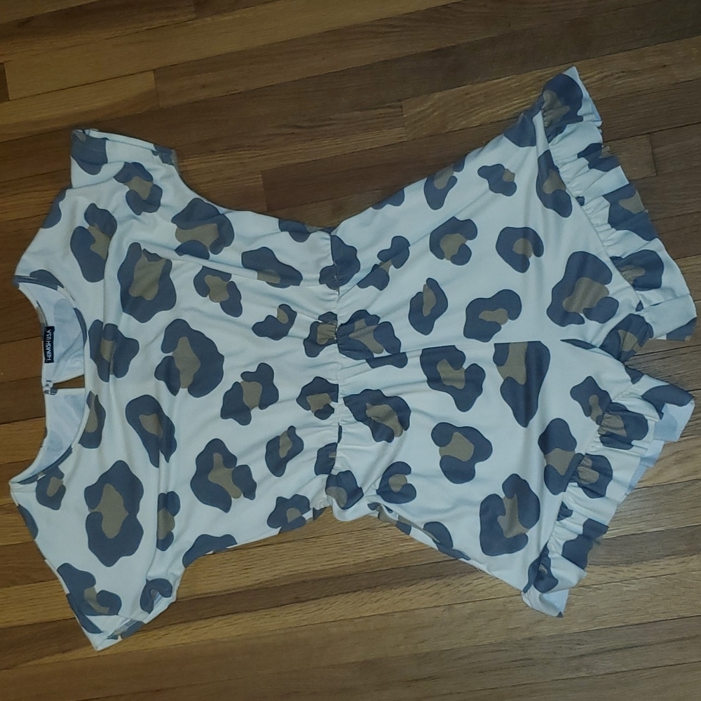 Never worn animal print romper!